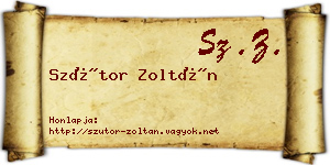 Szútor Zoltán névjegykártya