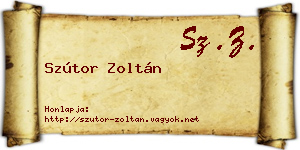 Szútor Zoltán névjegykártya
